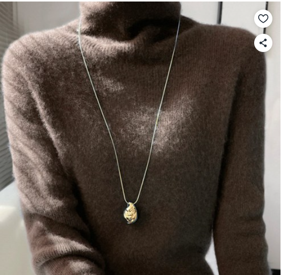 여성 포근 소프트 심플 무지 목폴라 털 긴팔 니트티