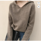 슈퍼인 슈퍼인 여성 브이넥 후드 니트 가을 겨울 데일리 캐주얼 스웨터
