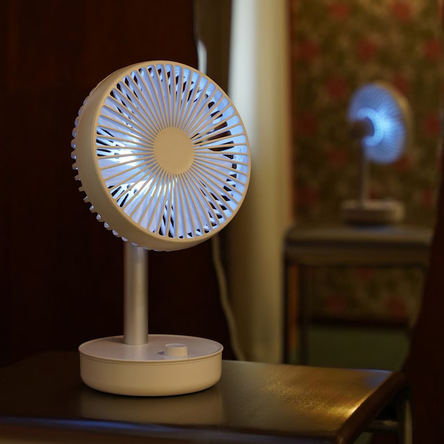 자동좌우회전 상하조절 분리세척 무드등  무선 탁상용선풍기